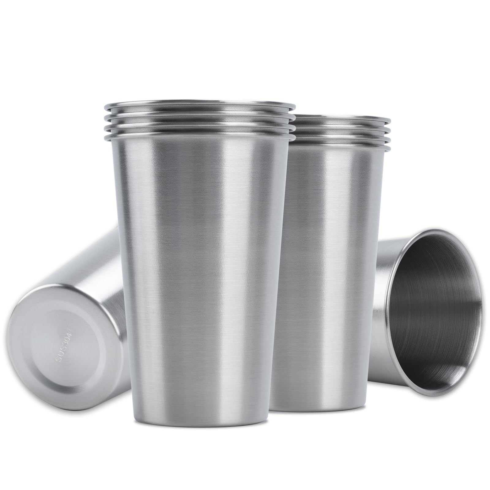 BSDLZCH 10PCS 16oz Stainless Steel Cup drinking cup Kitchen Accessories For Portable Drinkware Set (Silvery)
