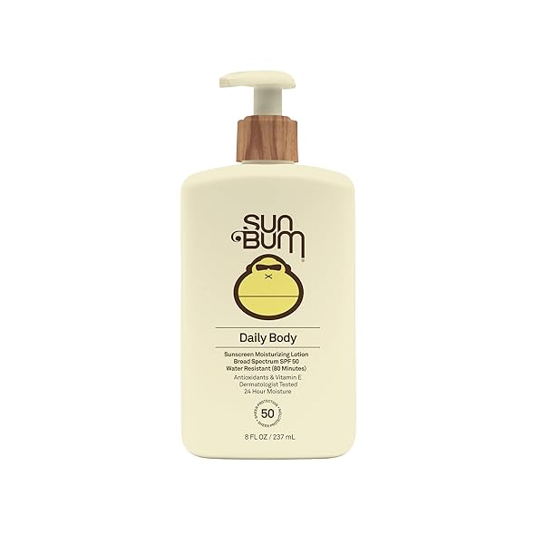 SUN BUM DAILY SPF 50 SUNSCREEN BODY LOTION| BROAD SPECTRUM MOISTURIZING SUNBLOCK WITH VITAMIN E | VEGAN AND HAWAII 104 ACT COMPLIANT (OCTINOXATE & OXYBENZONE FREE) | DERMATOLOGIST TESTED | 8 FL OZ