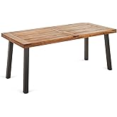Christopher Knight Home 298192 Spanish Bay Acacia Wood Outdoor Dining Table | Perfect for Patio | with Teak Finis, Brown