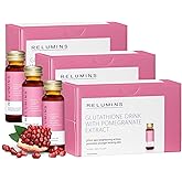 Relumins Glutathione Shots | Self-Love Essential | USA's No.1 Liquid Glutathione Drink with Collagen & Antioxidant Boost for Radiant Skin | Pomegranate Flavor | Made in USA | 30 Bottles x 50ml