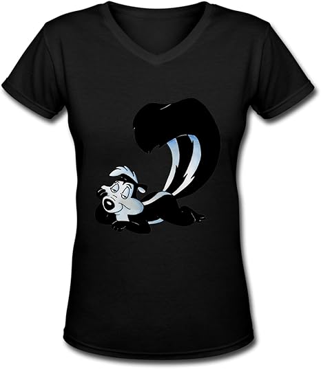 Pepe Pew Women's Sport T-Shirt V-Neck Short Sleeve Tee at Amazon Womenâs Clothing store