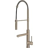 KRAUS Artec Pro Commercial Style Pull-Down Single Handle Kitchen Faucet with Pot Filler in Spot Free Antique Champagne Bronze, KPF-1604SFACB