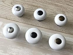 Drawer Knob Ceramic Cabinet Pull Handle Silver