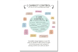uoyien Growth Mindset Mental Health Posters I Cannot Control and I Can Control Positive Affirmations Charts Canvas Wall Art Kids Educational Prints For Calming Corner Decorations Unframed 12x16in