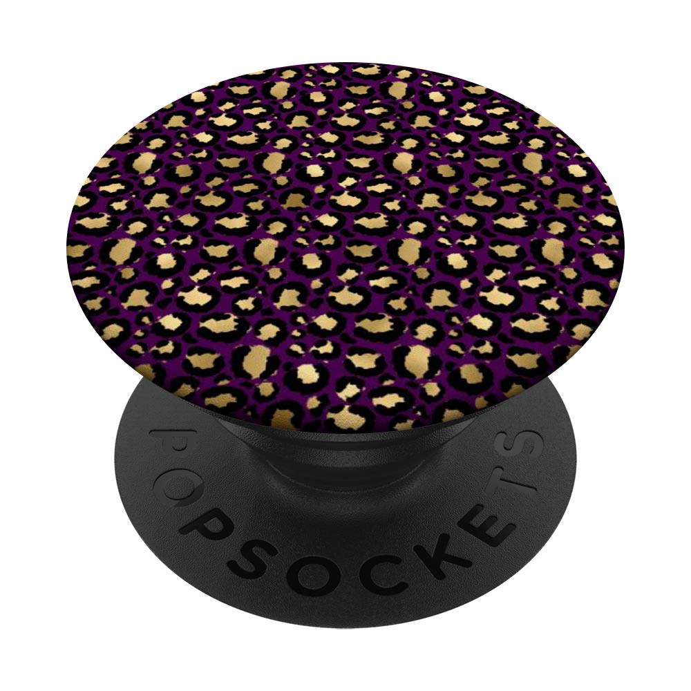 Wine Purple Golden Bronze Leopard Print Cheetah Pattern Gift PopSockets PopGrip: Swappable Grip for Phones & Tablets