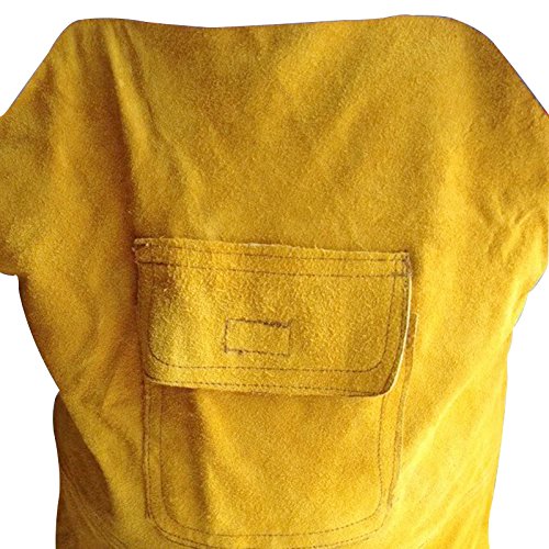 Creation Core Cowhide Welding Apron Bib Heat Resistant Leather Apron Safety Apparel Split Leg Flame Resistant Apron With Pocket