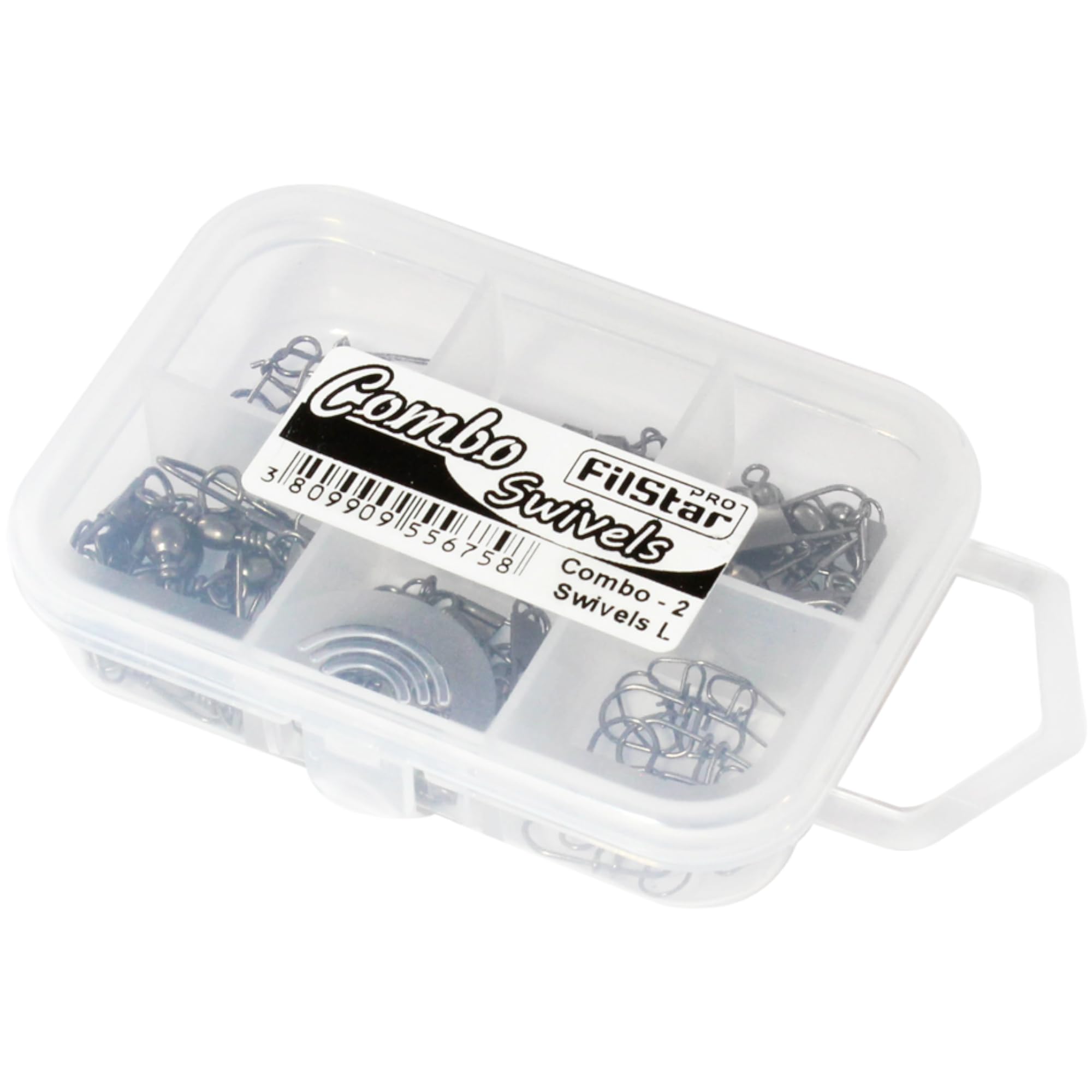 PRO Filstar 60 Piece Fishing Swivel Set L - Swivel for Fishing - Barrel Swivel - Rolling Swivel - Fishing Carp Accessories - Spin Fishing Set - Carp Fishing - Spinning Swivel - Swivel Snap