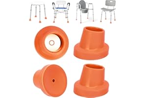 supregear Replacement Feet for Shower Chair Bath Seat, 1-1/8" I.D. Slope Rubber Feet Pad for Shower Stools Transfer Bench Non-Slip Extreme Grip Tub Transfer Benches Suction Cup Feet, 4PK