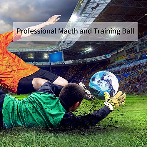 SHOKE Soccer Ball Size 5 Thermal-Bonding Hold Air, Water-Resistant Match Soccer Balls for Training Sports Rebound Height 51.18-53.15 inch
