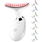 Neck&Face Massager with 7 Colors-Multi-Functional Skincare Tool,Home Beauty Device for Wrinkles&Relaxation,Facial Massager(White)