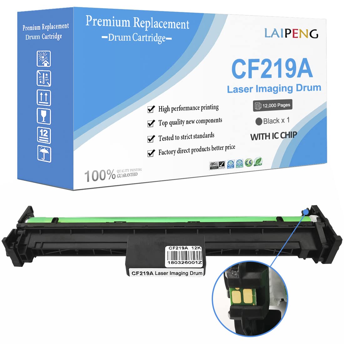 LAIPENG Compatible 19A CF219A Drum Unit Replacement for HP Lserjet Pro M102 M102a M102w M104 M104a M104w MFP M130 M130a M130fn M130fw M130nw M132 M132a M132fn M132fq M132fw M132nw M132snw Printers