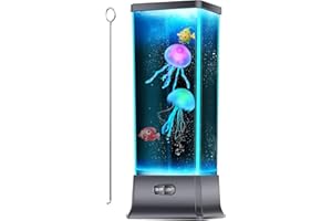 COLORLIFE Cool Jellyfish lamp Sensory Synthetic Realistic Jelly Fish Tank Aquarium Mood Lamp for Home Office Decor Gifts for Kids Women Men Birthday Christmas Holiday Presents