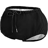 Reusable Adult Swim Diaper Special Needs, Incontinence Plastic Pants Cloth Diaper Cover, Waterproof Training Rubber Underwear(Black, 2XL