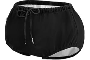 LFDAVP Reusable Adult Swim Diaper Special Needs, Incontinence Plastic Pants Cloth Diaper Cover, Waterproof Training Rubber Underwear（Black, M