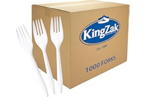 Plastic Forks, Medium Weight Disposable Cutlery, Value Pack - 1000 Count, White
