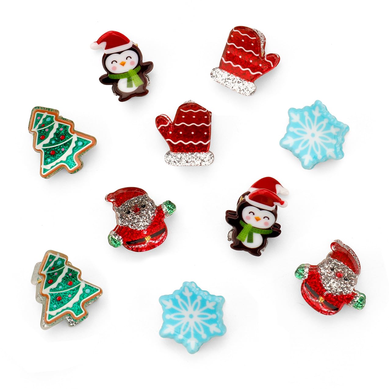 Photo 1 of 10Pcs Christmas Small Claw Clips for Girls Mini Hair Clips Cute Christmas Gifts Hair Accessories Gifts for Girls Xmas Gifts for Women Stocking Stuffers