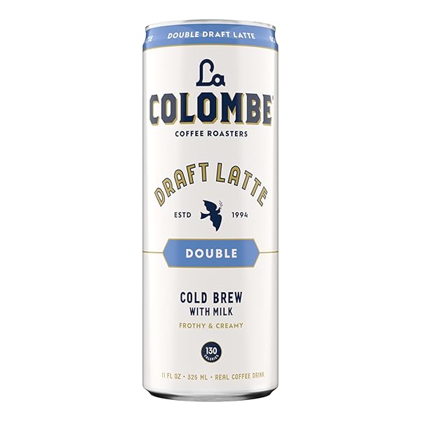 LA COLOMBE COFFEE, DOUBLE DRAFT LATTE, 11 FL OZ CANS (PACK OF 12), COFFEEHOUSE QUALITY COLD BREW, SPECIALTY GRADE COFFEE BEANS, READY-TO-DRINK ON-THE-GO