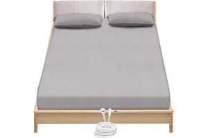 CUAZCCS Grounding Sheets King Size - Organic Cotton and Silver Fiber, Grounding Fitted Sheet Wellness Sleep Grey