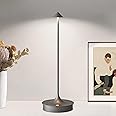 JICAI Small Cordless Table Lamp Rechargeable, Battery Operated Desk Lamp, 4000mAh LED Touch Lamp, Dimmable Portable Outdoor Waterproof Wireless Table Light for Restaurants/Bars/Outdoor(1PC,Gray)