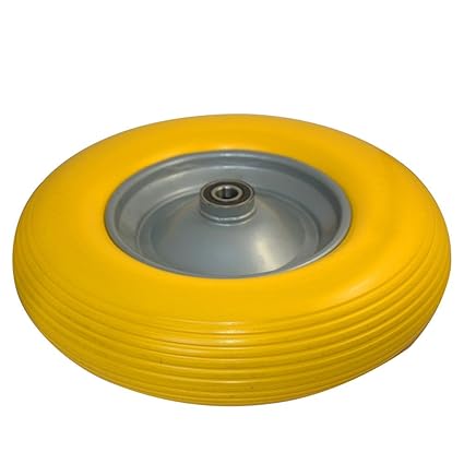 MLJ Vollgummi Schubkarrenrad Reifen Rad Ersatzrad Gartenkarre Schubkarrenreifen, 4.80/4.00-8 Ø400 Gelb (Deutschland Lagerhaus