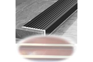 36in Stair Edge Protector,Aluminum Alloy L-Shaped Non-Slip Metal Stair Nosing,Indoor Outdoor Waterproof Tread Stair Nose Mold