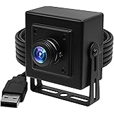 ELP 180degree Fisheye Lens Wide Angle USB Camera 1080P Mini Box Webcam 1080P High Speed UVC USB2.0 PC Camera CMOS OV2710 100fps 60fps 30fps Video Webcam for Computer, Laptop, Jetson Nano