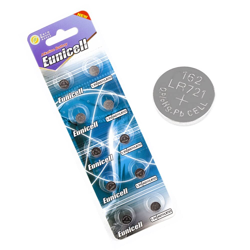 10 x AG11 Alkaline button cell batteries - G11 LR58 LR58SW LR721 LR721SW SR721W 361 362 type
