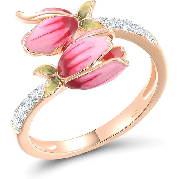 Anillos Niña Anillo Ajustable De Flores De Cerezo Oro 14k Con