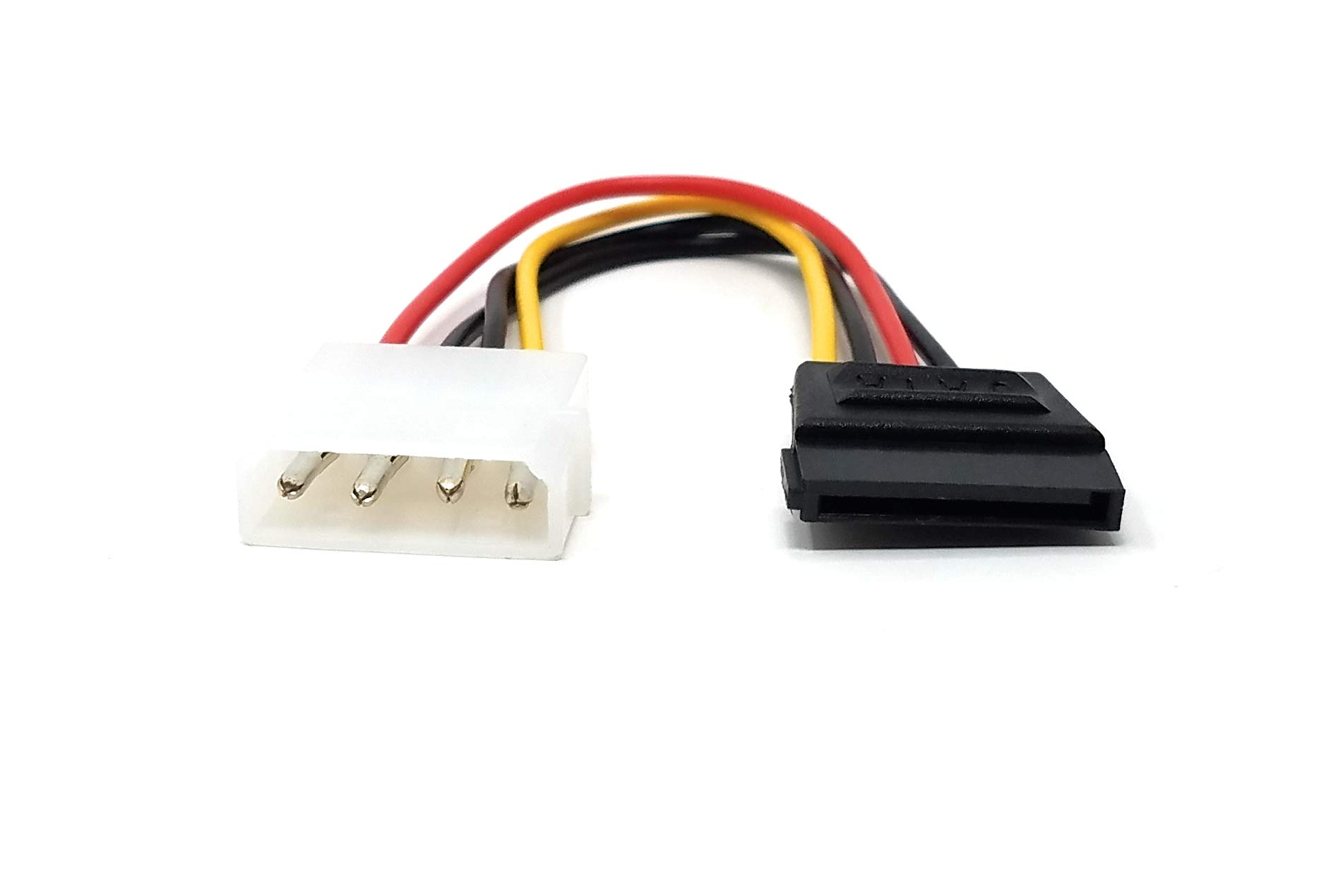 MainCore 20cm 4 pin Molex to SATA 15 pin Power Cable, LP4 to SATA Adapter Lead, used for Powering SATA Hard Disk Drives including Solid State Drives(SSD)
