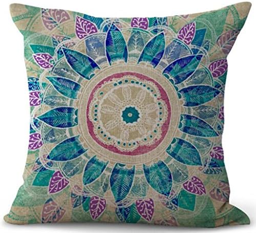 Pillowcase Cotton Linen Throw Pillow Case Cushion Cover Home Sofa Decorative 18 x 18 Inches (Set of 2),#4,4545cm