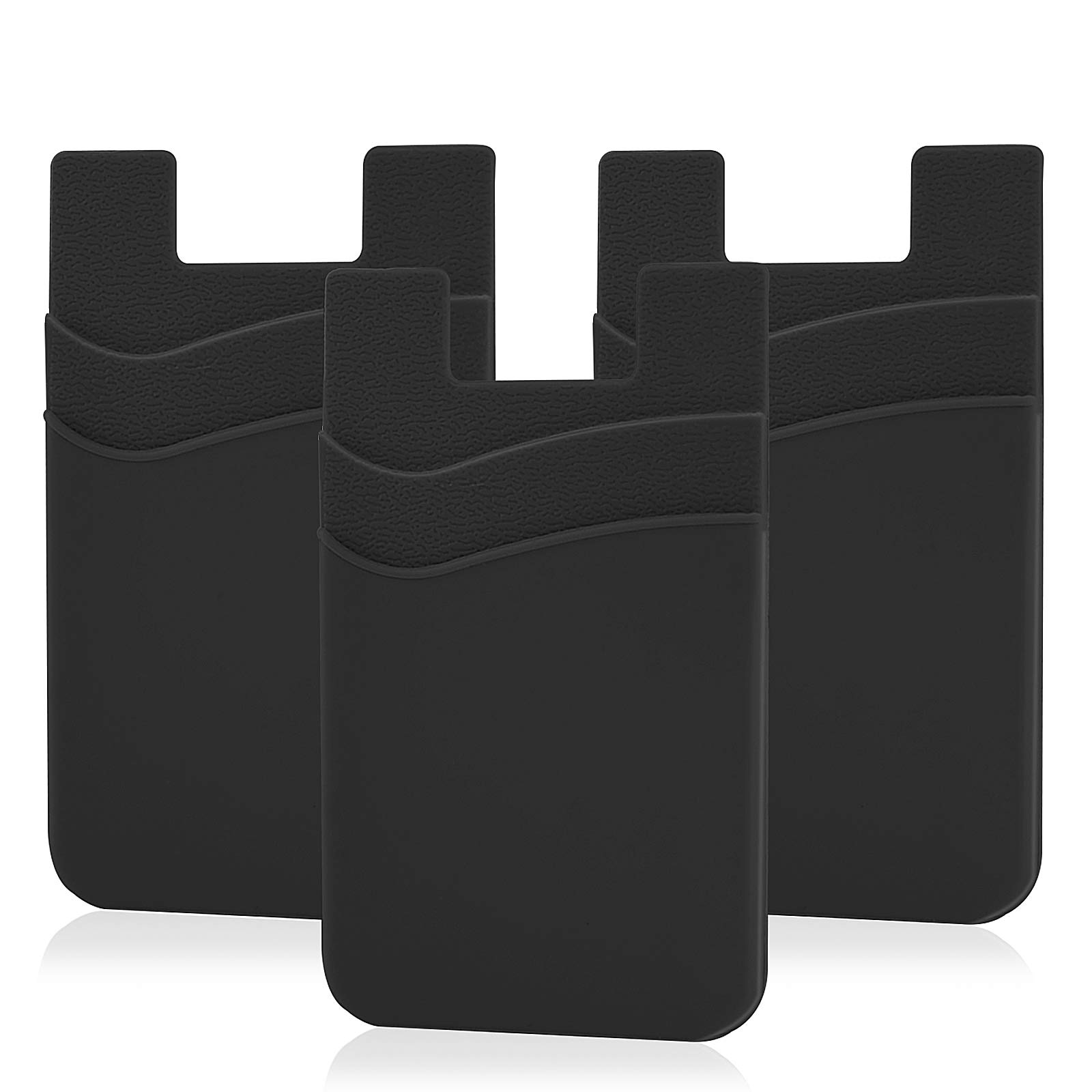 Photo 1 of Senose Cell Phone Wallet, Silicone Adhesive Stick-on Phone Card Holder for Credit Card,Id Holder Wallet Pouch Sleeve Pocket Compatible for iPhone Samsung Galaxy Any Smartphone, Pack of 3