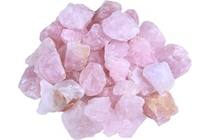 TGS Gems Raw Rose Quartz Natural Healing Crystal Stones 15-40mm Each, 2lb Bulk Lot - Rough Rock Crystals for Tumbling, Cabbing, Reiki, Jewelry Design, Decorating Fountains & Fairy Gardens