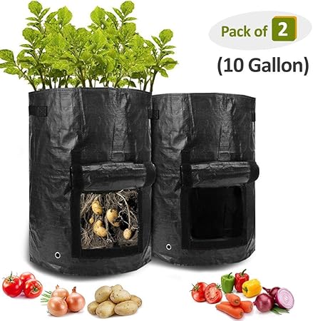 Round plant pouch fabric pots root container grow bag containe/<i X gc