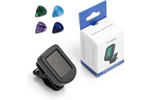 AXLOFO® Clip On Guitar Tuner For All Instruments, Ukulele, Guitar, Bass, Mandolin, Violin, Banjo, LCD Display, 360 Degree Rotating, Fast & Accurate (1)