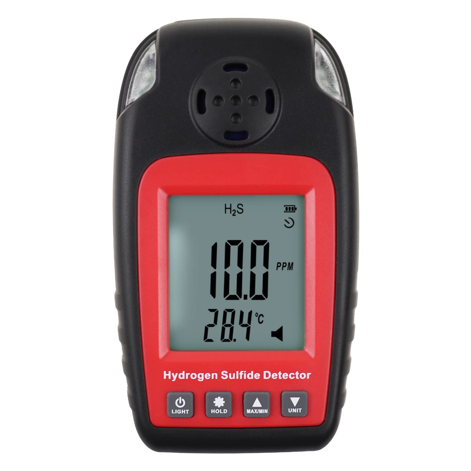 Hydrogen Sulfide Detector H₂S Monitor 0~100ppm Electrochemical H₂S Sensor LED Alarm with LCD Screen Backlight Portable Tester
