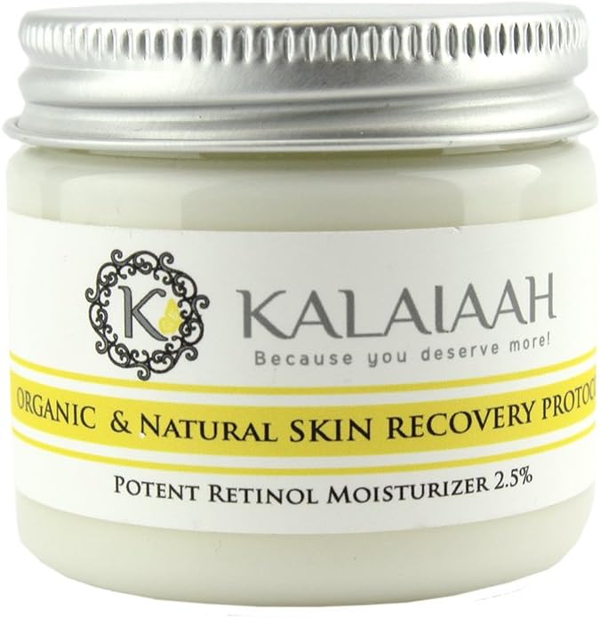 Retinol 2.5% Moisturizer 2oz Vitamins A&B5, Organic & Natural Aloe Vera & Green Tea for New Collagen, Diminish Fine Lines & Wrinkles