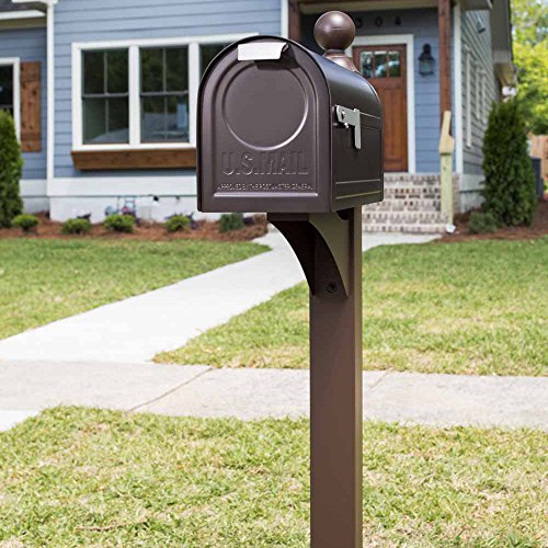 Gibraltar Northpointe Steel Post Mount Mailbox & Aluminum Post, Venetian Bronze - Thumbnail 5