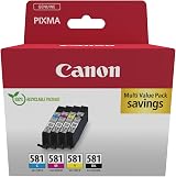 Canon CLI-581 C M Y BK Pack of 4 Cartridges Genuine Recycled Packaging view 1