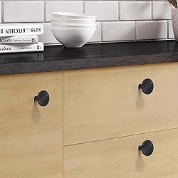 Yagman 5 Pack Kitchen Cabinet Knobs Round Sunflower