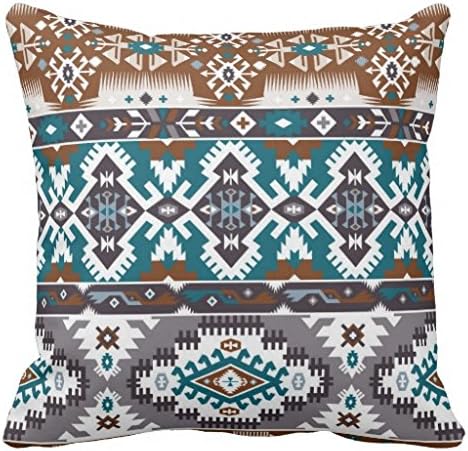 Decorative Colorful Pattern In Aztec Style Throw Pillow Case 18" * 18"