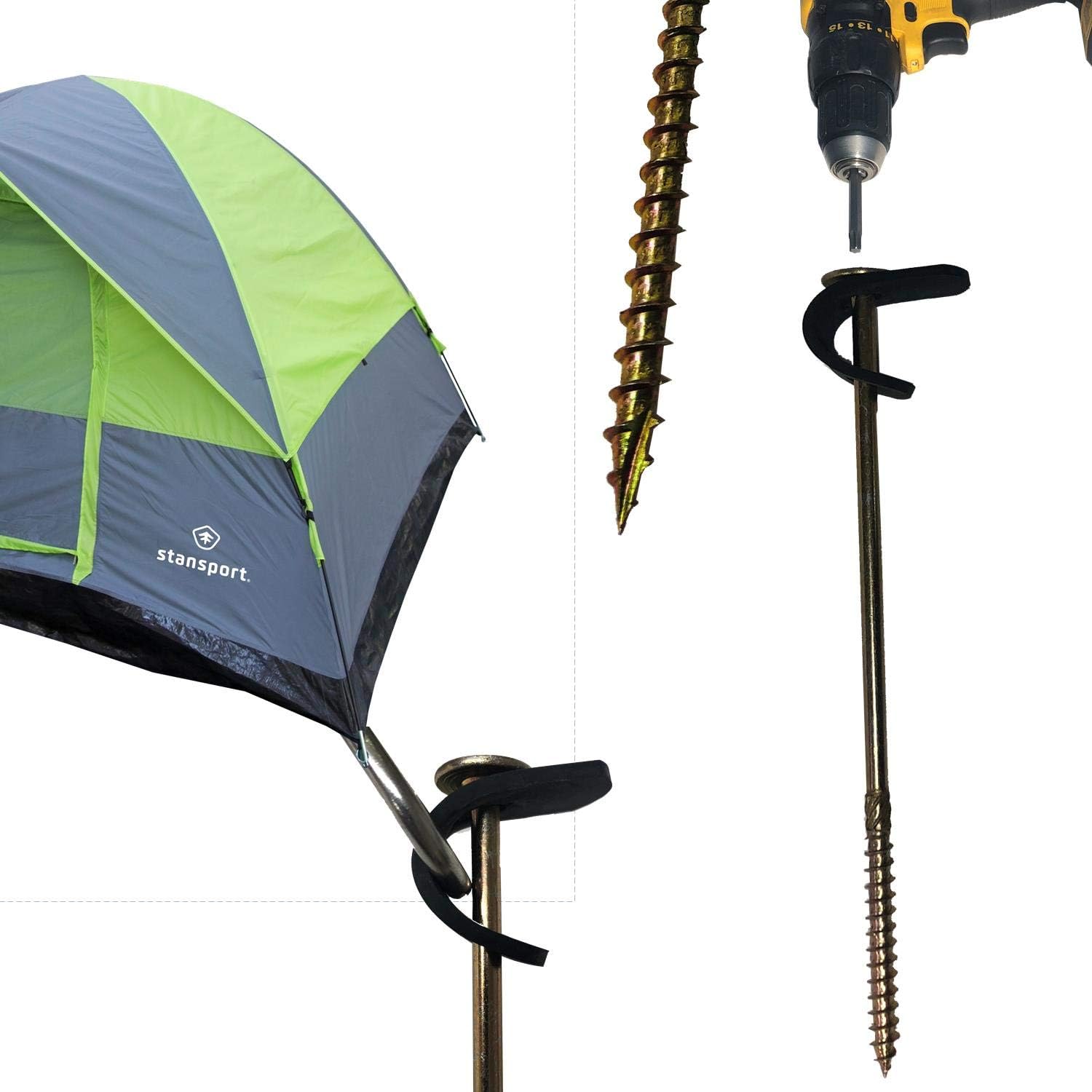 Keyfit Tools All Terrain Tent Stake (8 Pack) Screw in Tent