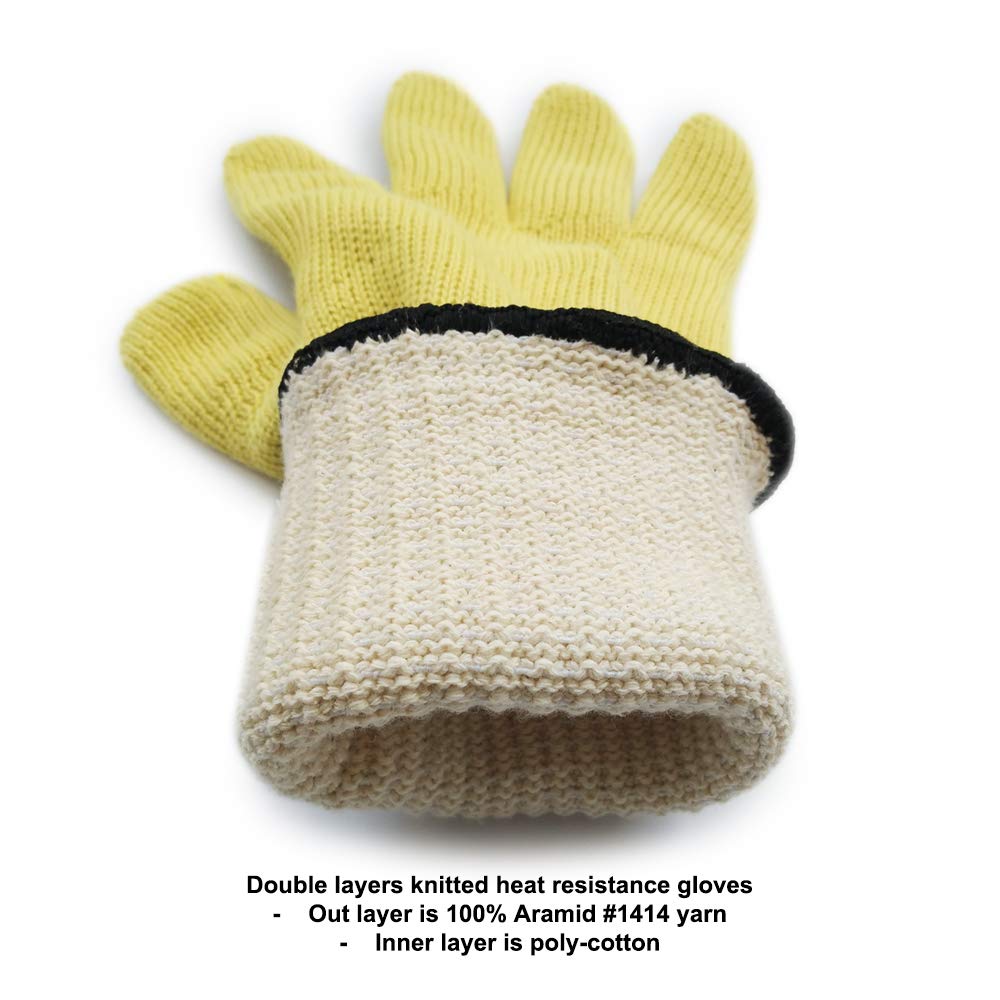 QEARSAFETY 1 pair Aramid yarn knitted Long/short Wrist Protect Heatproof Gloves - Image 3