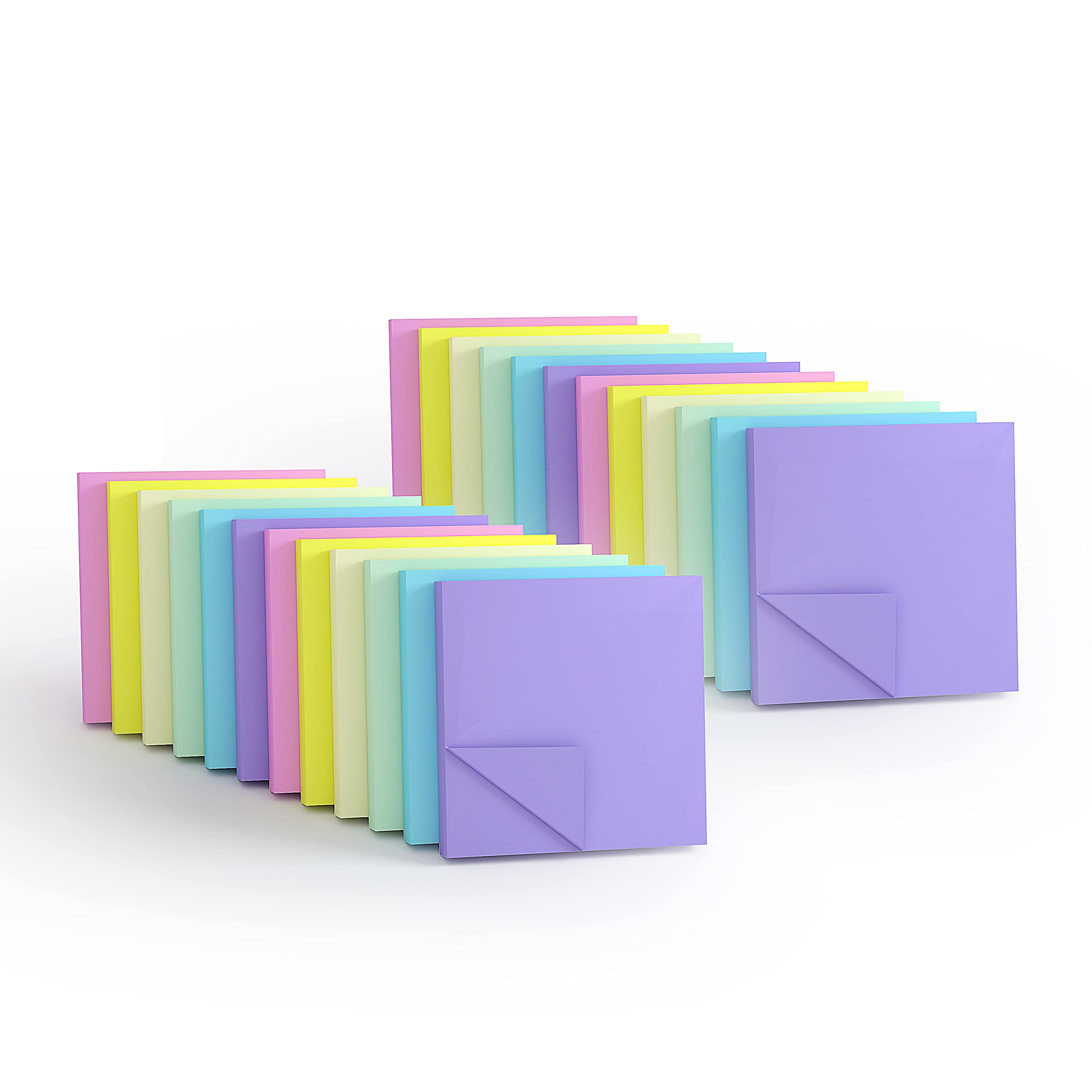 KIFZM 1920 Sheets 3x3 Inches Pastel Sticky Notes,6 Soft Colors Assorted Removable Self-Stick Notes,Notes Multipack,80 Sheets/Pad