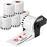 COLORTY Compatible with Brother DK-2251 Continuous Length Label Black/Red on White Paper Tape DK-22251 Replacement for Brother QL-820NWB QL 810W QL800, 2.4”x 50ft, 6 Rolls + 1 Refillable Cartridges