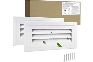 JONRIOX 16"*8" Gable Vent,Aluminum Alloy Wall Vent Shed Vents,with Removable Strainer and 180 Degree Opening Angle.Ideal for Attic,Shed,Garage,Play House,Coop.[Inside Dimensions:14"w X 6"h]-White 2 Pack