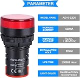 Xiatiaosann 22mm LED Indicator Light 110-220V AC/DC 5 Color Signal Lamp Panel view 2