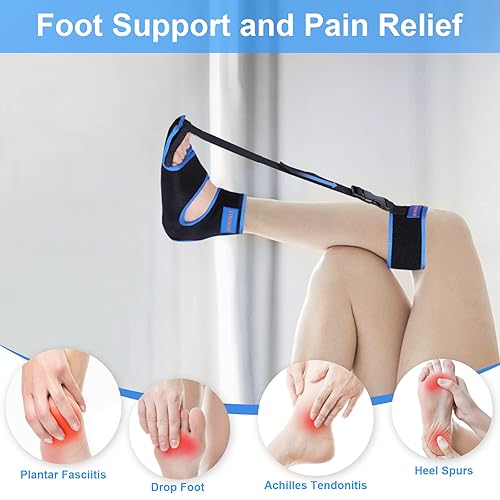 Plantar Fasciitis Night Splint Foot Brace: Adjustable Drop Foot