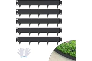 VEVOR Steel Landscape Edging, 5-Pack Steel Garden Edging Borders, 39" L x 3" H Strips, Hammer-in Edging Border, Bendable Meta