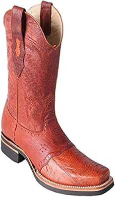 botas de avestruz negras cuadradas