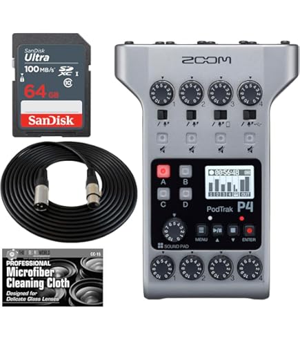 Amazon.com: Zoom PodTrak P4 Portable Multitrack Podcast Recorder +